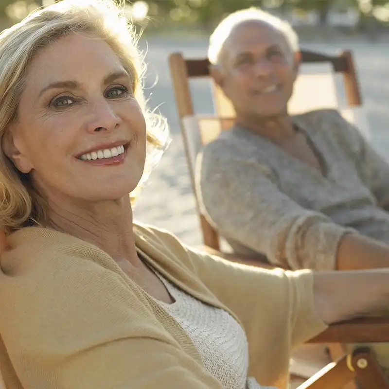 A couple relaxing outdoors 